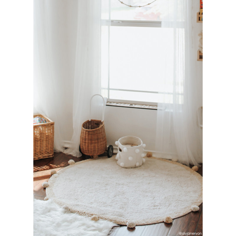 Hand Tufted Cotton Area Rug in Brown/Gray