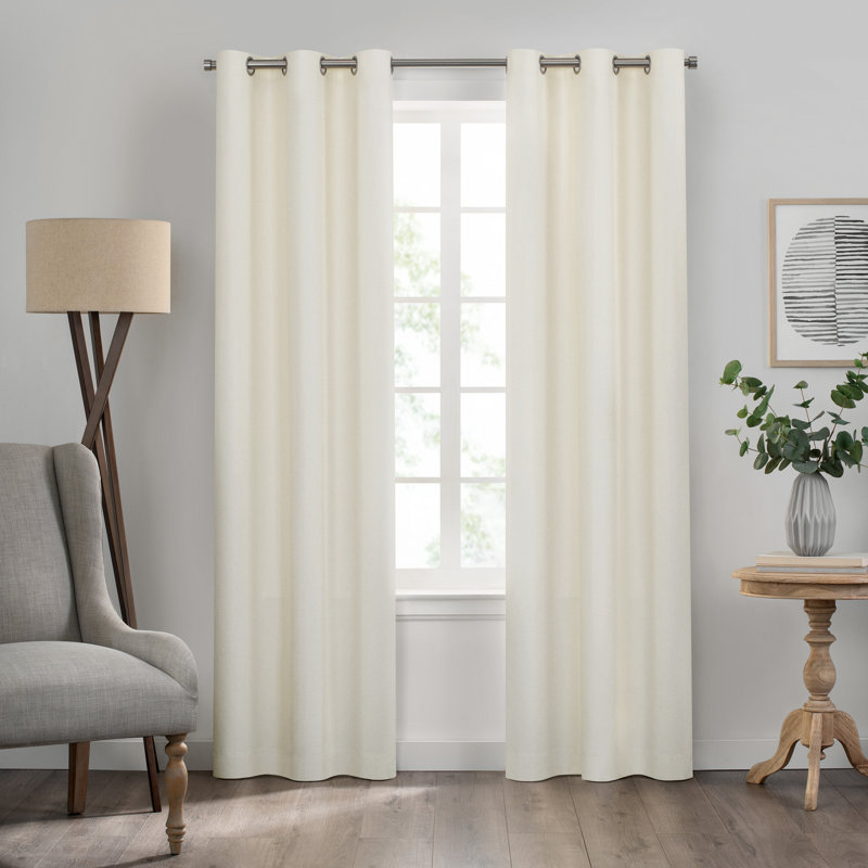 Eclipse Kendall Grommet Solid Blackout Curtain Panel, Ivory, 42" W x 54" L