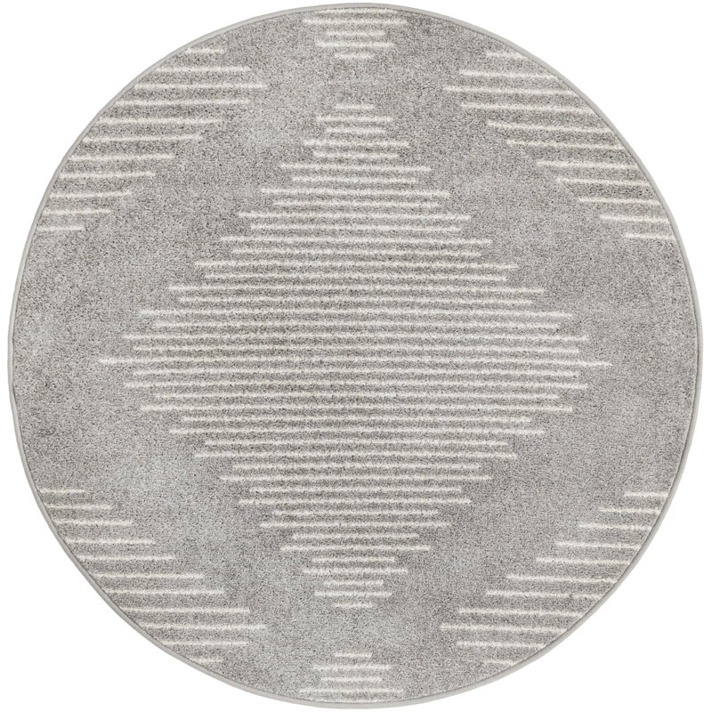 Geometric Indoor Rug, Round 4'