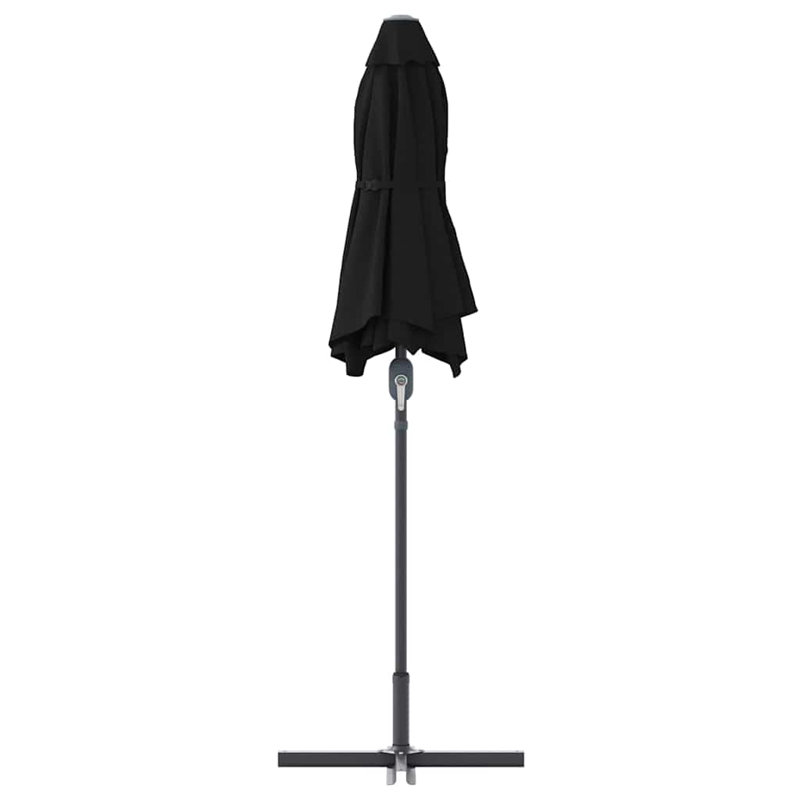 Garden Parasol Polyester and Aluminium Outdoor Shade UV Sun Protection, Black