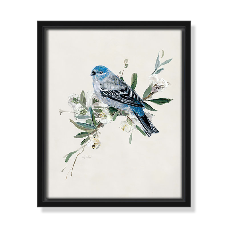 Bluebird Happy II - Toile à cadre flottant, H 11,5 po x l 9,5 po x P 2 po, Cadre noir