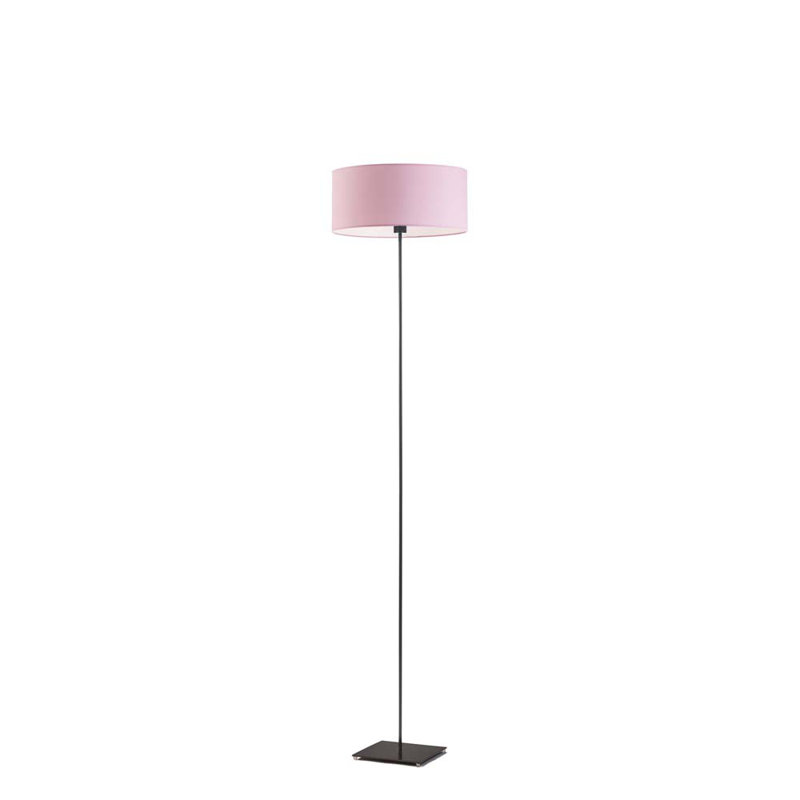 Ayania 150cm Traditional Floor Lamp, Black, Light Pink
