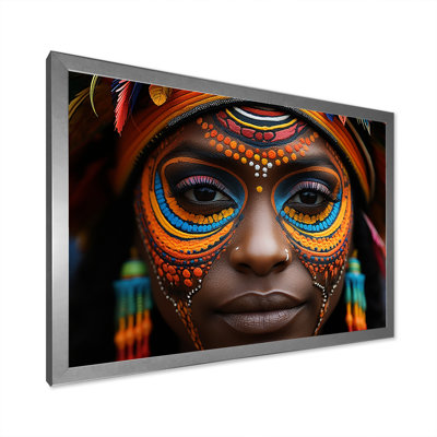 Portrait coloré de la tradition mursi africaine - art mural tribal africain