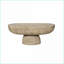 Table basse ovale crème moderne pour le salon, surface décorative polyvalente, surface spacieuse
