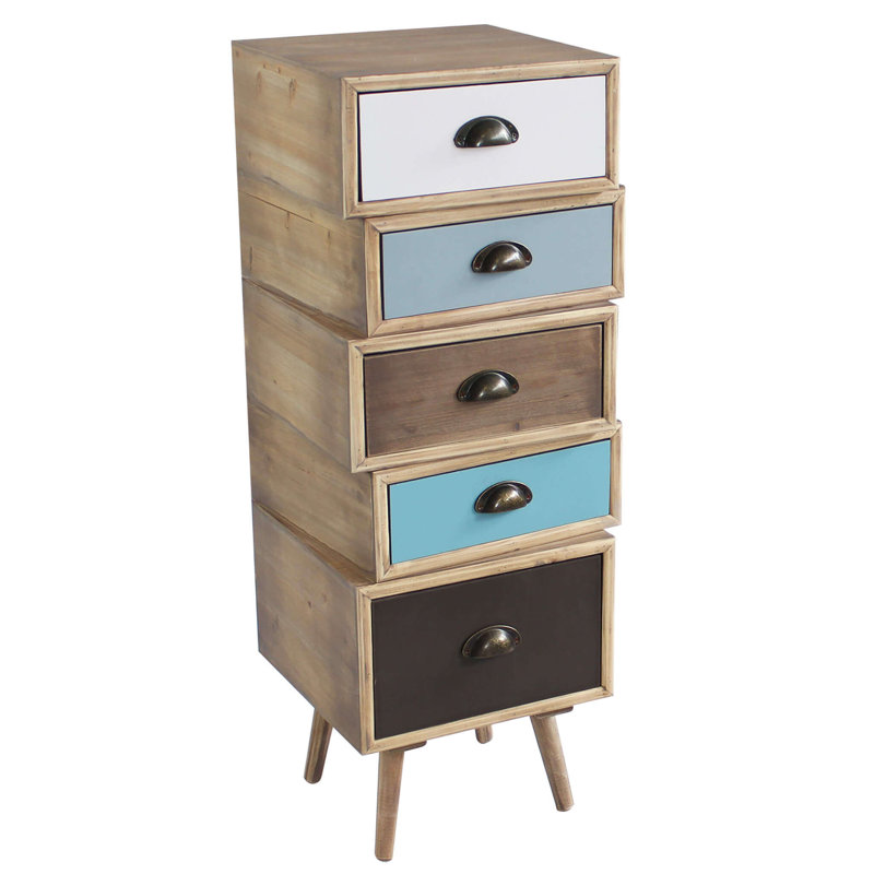 Aldan Solid Wood 38.5 cm W Chest of 5 Drawers
