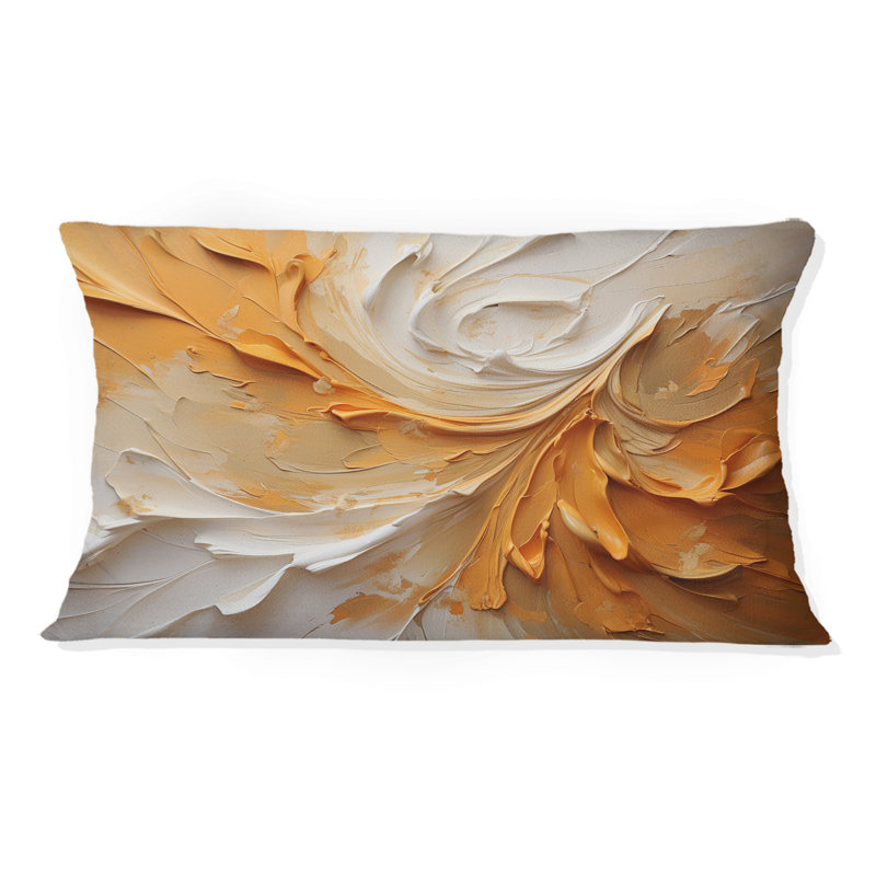 Coussin décoratif doré et beige Soft Wave Paint II - Abstract Shapes