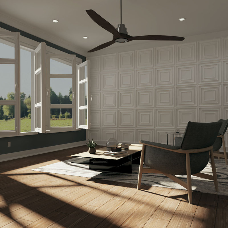 White Textured 3D PVC Decorative Wall Panels Set