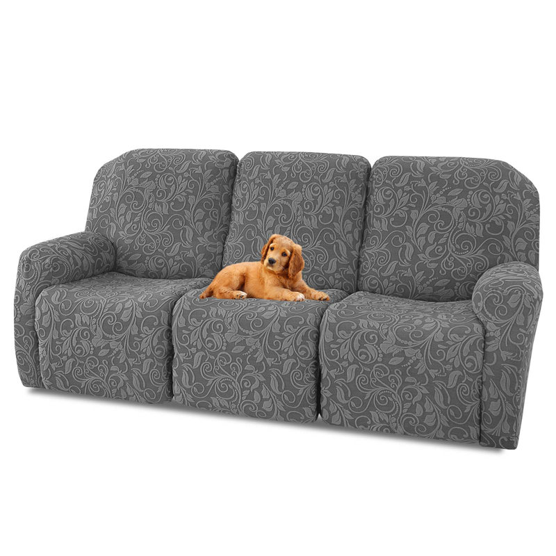 Housse tricotée pour fauteuil inclinable en jacquard, Polyester gris