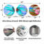 Vitrail bleu avec spirales - ensemble de décorations murales florales en métal