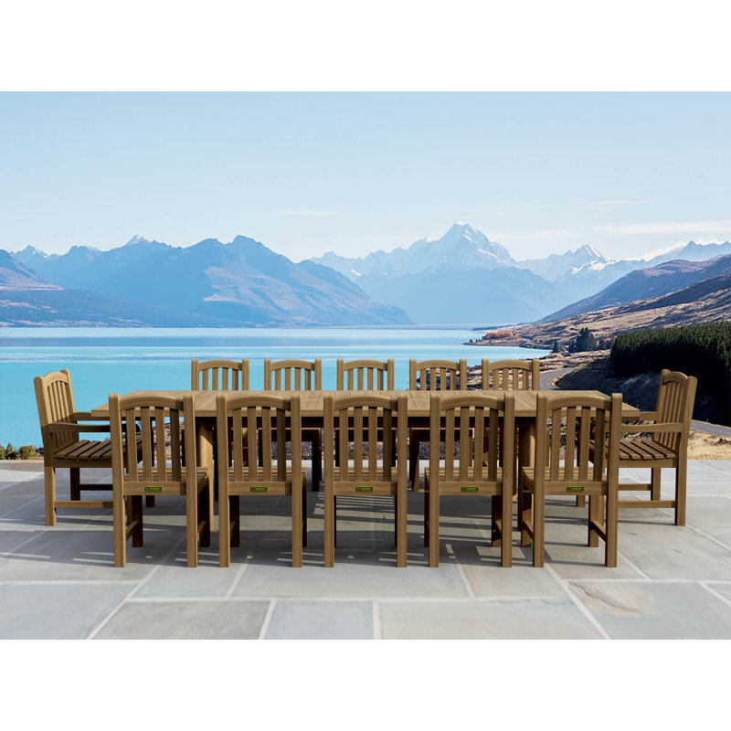Chelsea Outdoor 13 - Piece Teak Dining Set