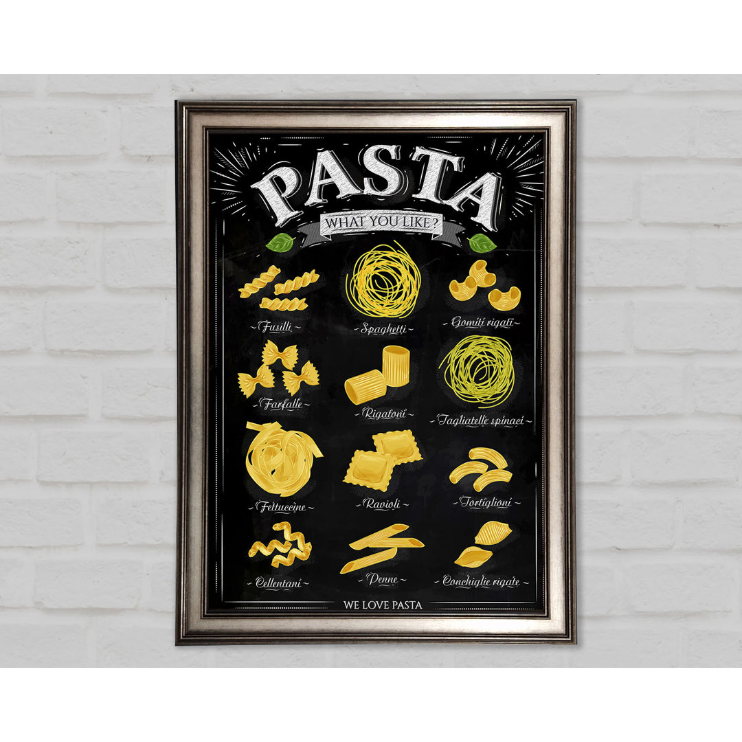 We Love Pasta Gerahmter Druck