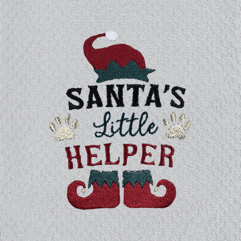 Festive Fun 3 Pack Super Absorbent Fast Drying Set Santas Helper Tea Towel, White