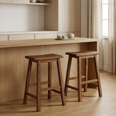 2 tabourets de comptoir en bois massif Frankline H 23,61 po