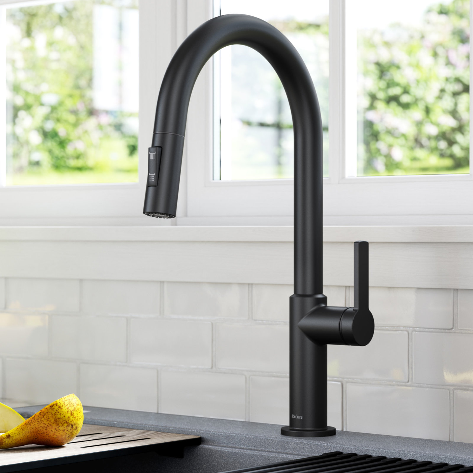 Kraus Oletto Pull-Down Kitchen Faucet, Matte Black