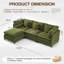 Canapé modulaire en chenille en L de 105 po de largeur avec repose-pieds, support de coussin double couche, canapé rembourré moderne pour le salon-1679496546