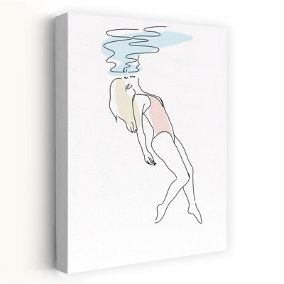 Underwater Ethereal Minimalist Peaceful Ocean Wall Art Print 1 Piece Wrapped Canvas Wall Art