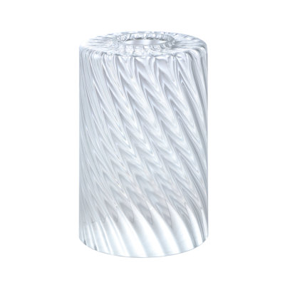 #23654-60-1,Clear Swril Glass Shade For Lighting Fixture.3-7/8"Dx6-1/2"H,Center Hole:43mm.