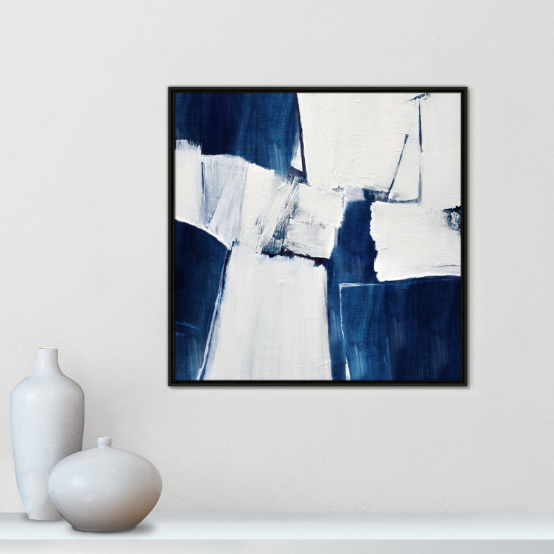 «Blue Midnight Plateau I» par Judith Shapiro, Espresso, H 31,5 po x l 31,5 po