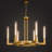 Krystaline 35"D Luxury Round Height Adjustable Black/Gold Wagon Wheel Chandelier(Bulbs Included)-2069799324