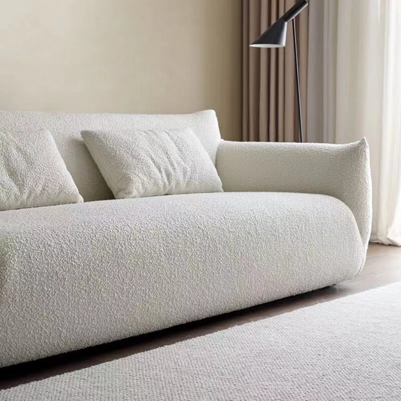 Canapé moderne en tissu blanc minimaliste