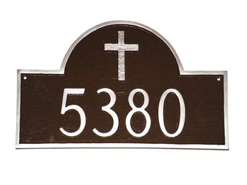 Plaque d’adresse murale sur 1 ligne Classic, Sable / doré, Oui