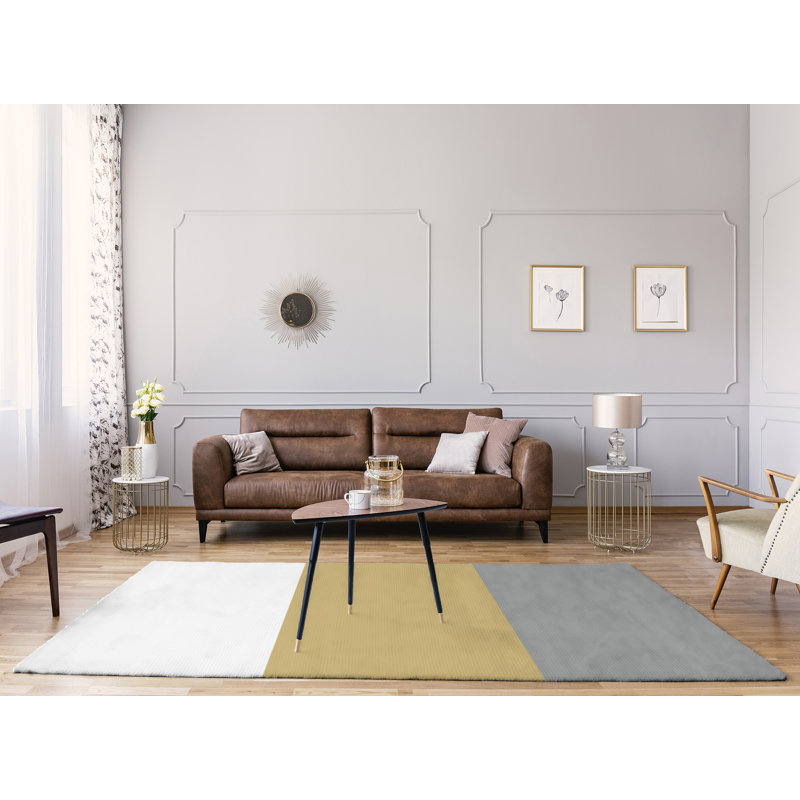 Tapis doré/gris, Rectangle 9 pi x 12 pi