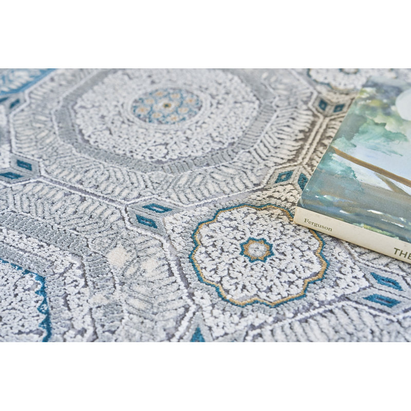 Legacy Blue/Ivory Area Rug, Rectangle 8' x 10'