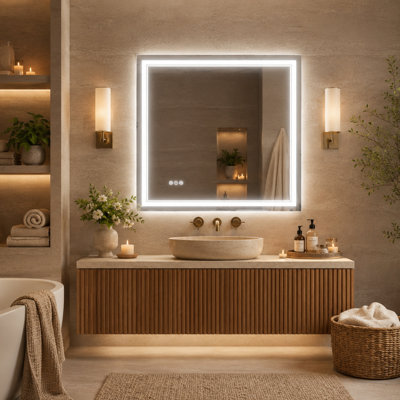 Miroir de salle de bain à DEL 36 po x 36 po