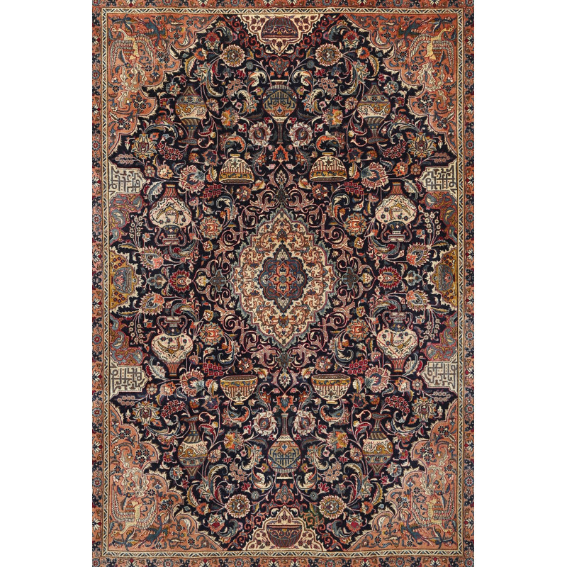 Tapis oriental brun / noir, Rectangle 5 pi x 8 pi