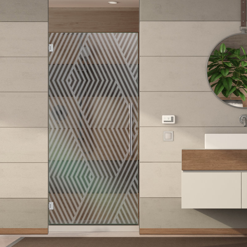 Porte de douche en verre 27 1/2 po x H 75 po, Semi-privé, Vers la gauche