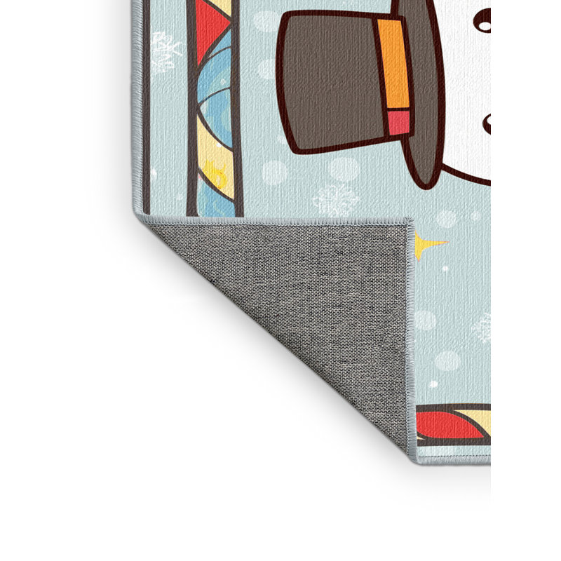 Tapis de vacances d'hiver de Noël lavable The Holiday Aisle®, Rectangulaire 3 pi x 5 pi