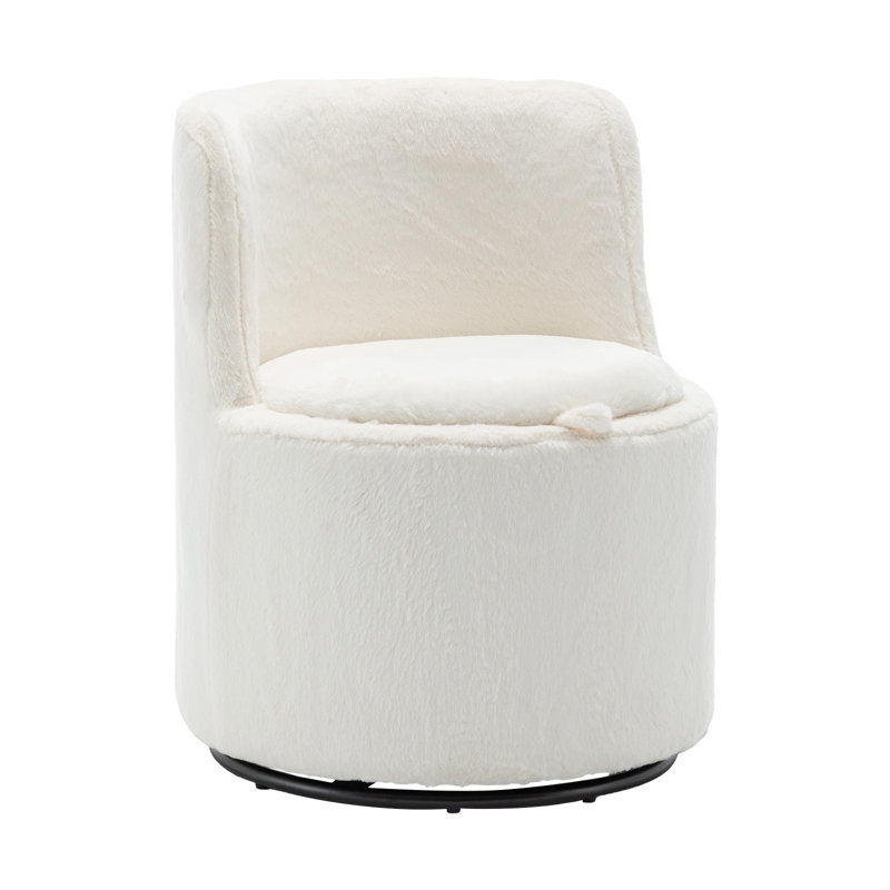 Upholstered Swivel Chair with Storage
