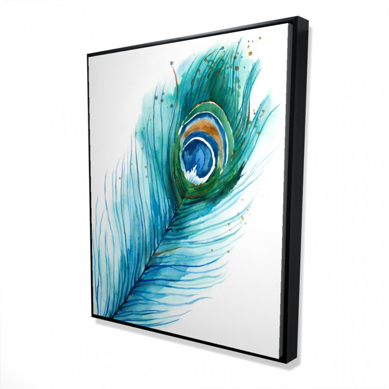 Longue plume de paon, reproduction sur toile