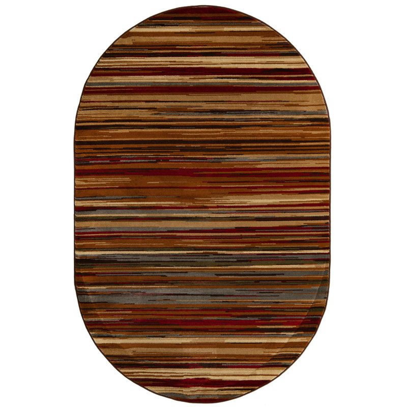 Abstract Indoor Rug, Oval 5'3" x 8'