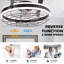 22 Inch Modern Black Wall Mounted Ceiling Fan With Light And Remote, Caged Fan With Adjustable Tilt Head