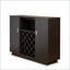 Armoire à vin avec fini espresso avec support pour 18 bouteilles, porte-verres à pied et amp; Rangement | Moderne | Salon