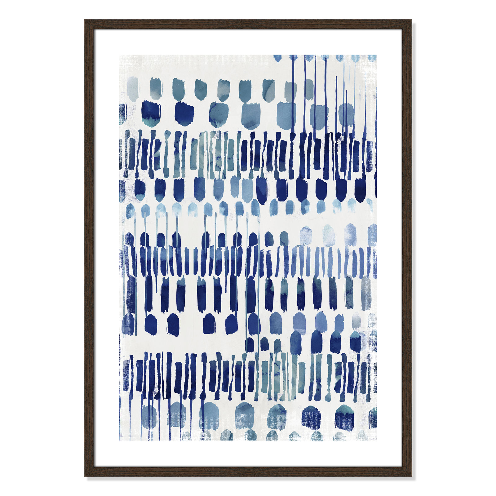 Continuously I - Painting Print, Walnut Wood Grain Framed Paper, White, 35.5" H x 25.5" W x 0.75" D