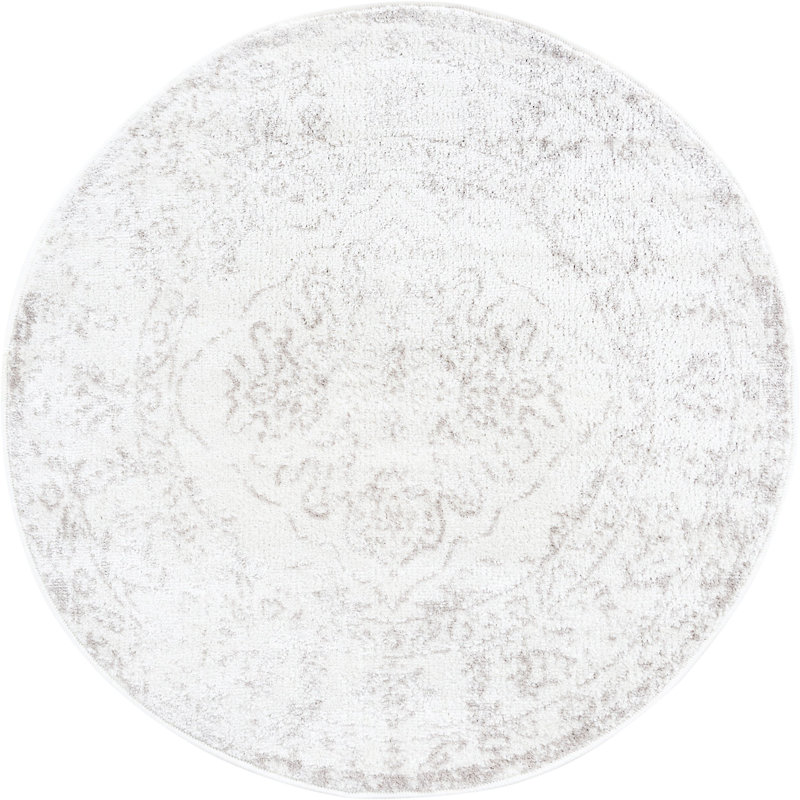 Tapis gris contemporain Contemporary, Rond 3 pi