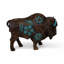 Sculpture de bison turquoise rustique Sud-Ouest