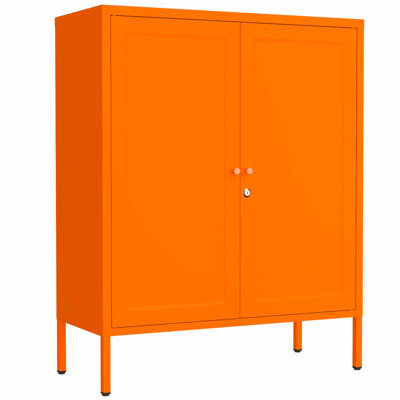 Armoire de rangement verrouillable en métal 2 portes, porte carrée en acier estampé avec 2 tablettes réglables, organisateur multifonctionnel pour l'école de bureau à domicile