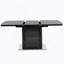 Table de salle à manger rectangulaire moderne de 47,24 à 63 po, extensible, avec plateau de table en marbre noir imprimé et pieds de table de rangement avec base en métal-196284704