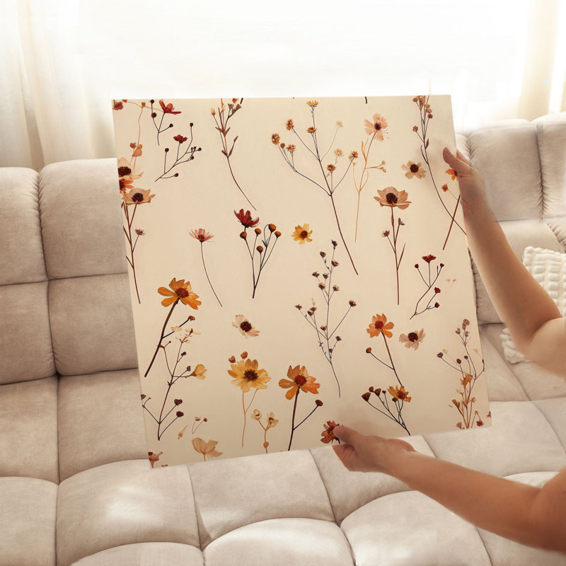 Motif floral d'automne sans cadre II, H 28 po x l 28 po