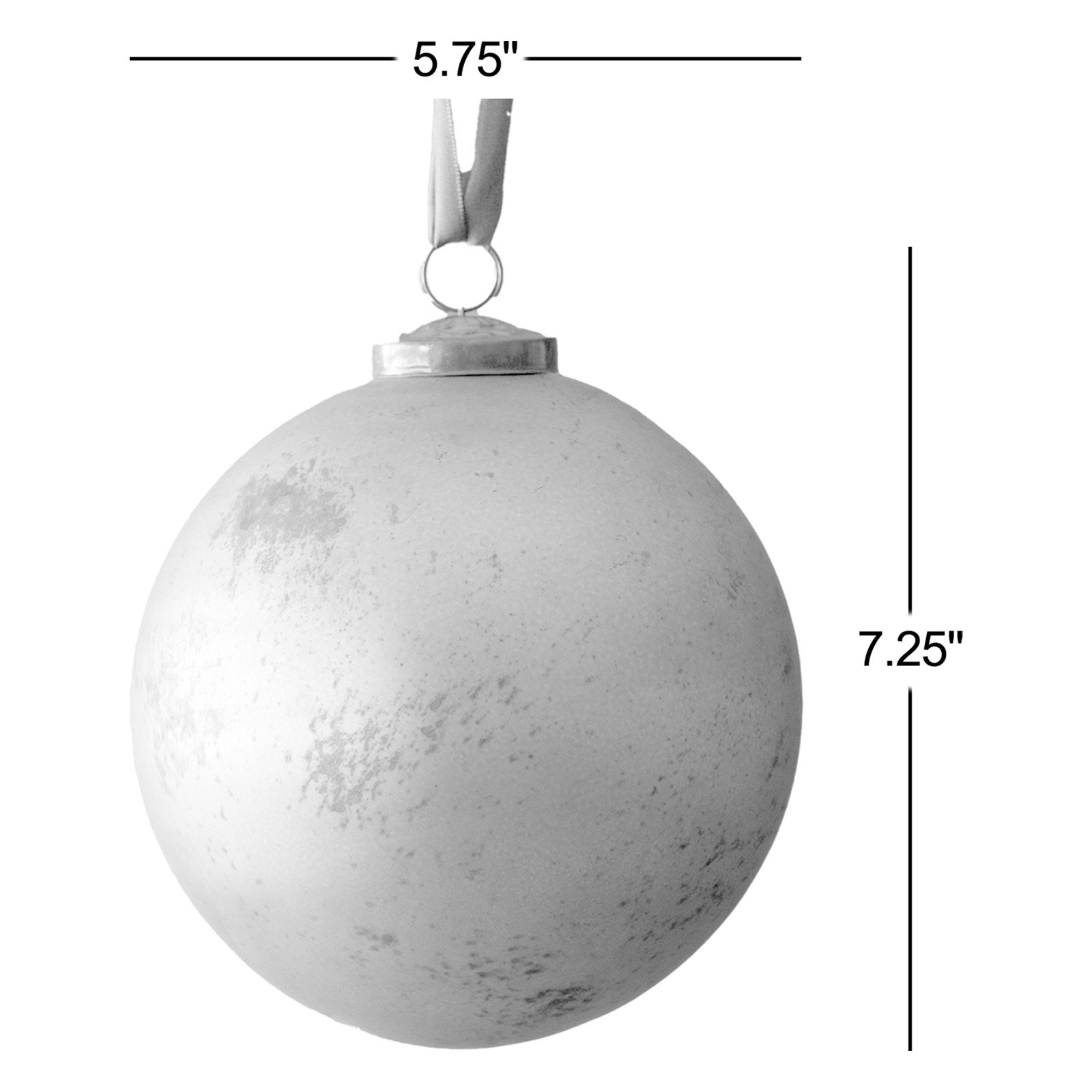 Antique Glass Ball Ornament, Shiny Rose, 7.25" H x 5.75" W x 5.75" D