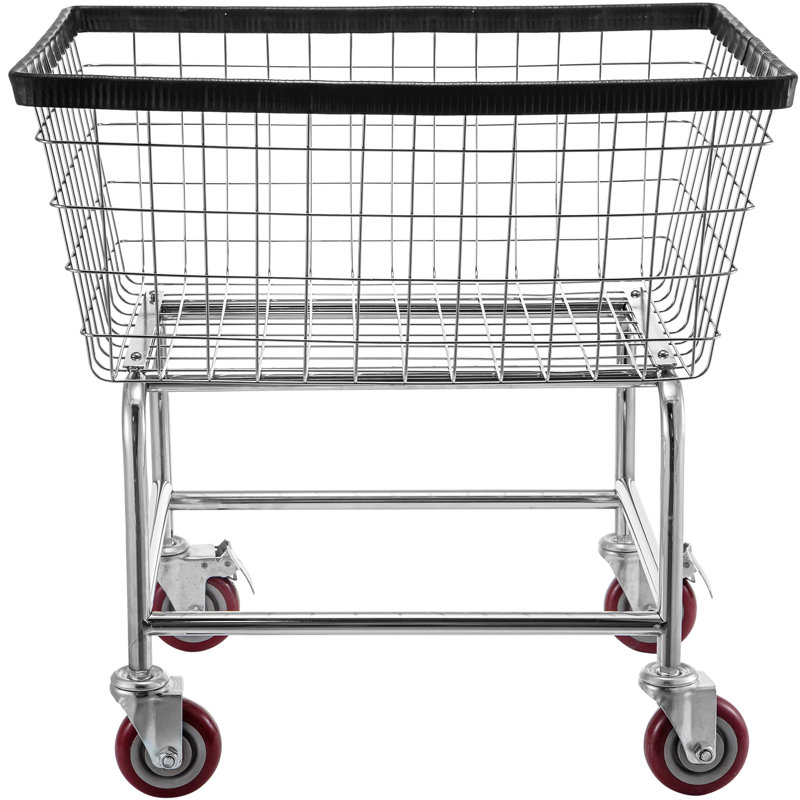 Galvanized Steel Laundry Cart with Wheels