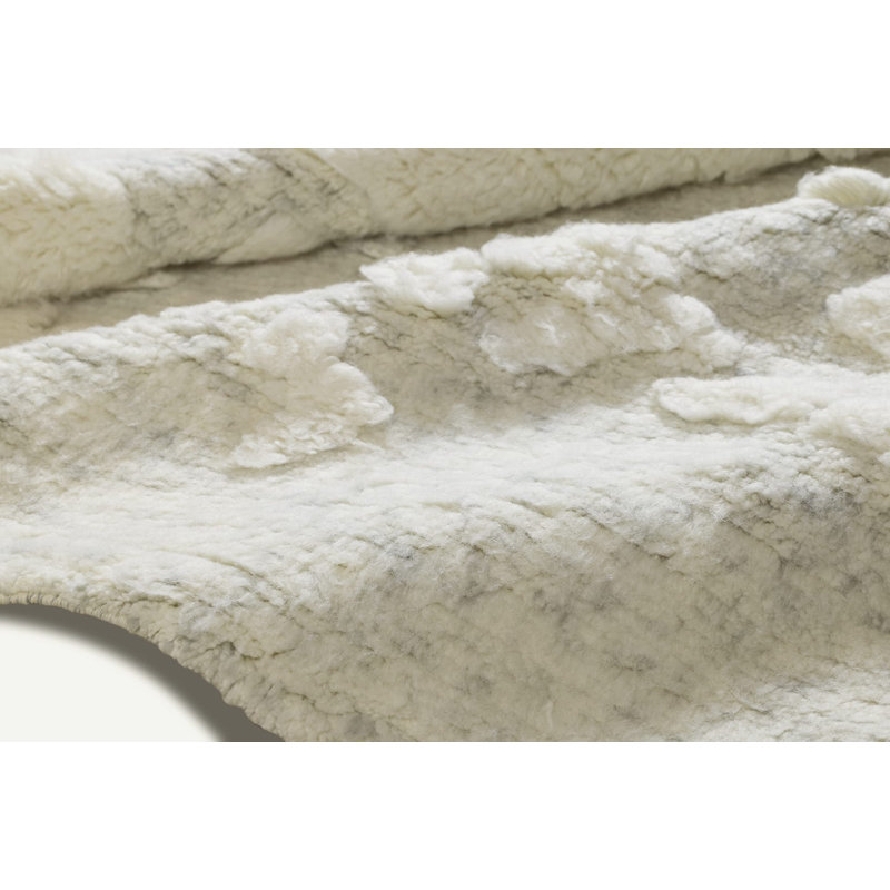 Cumulous II Hand Knotted Wool Abstract Area Rug in Beige/Gray, Rectangle 6' x 9'