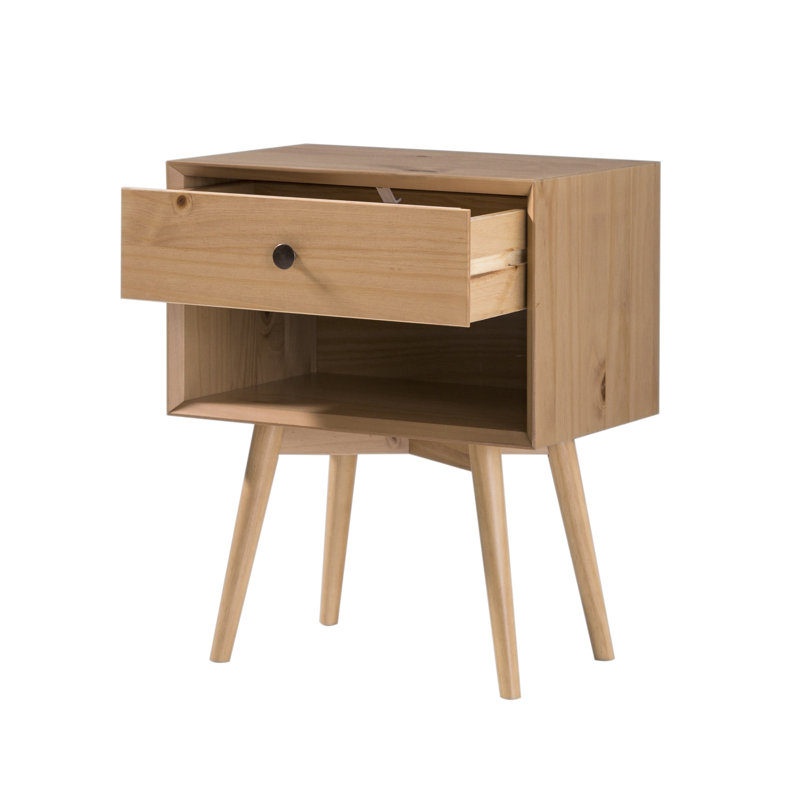Solange 49.8cm W Bedside Table, Natural Pine, Natural Pine