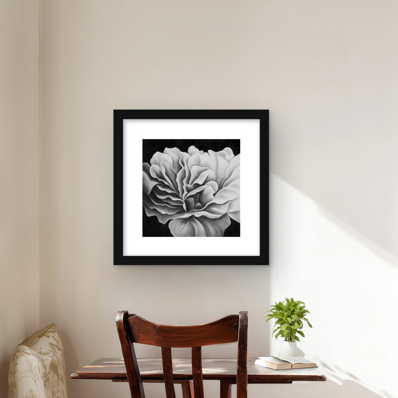 Magnifique impression encadrée de fleurs noires et blanches | Décoration intérieure
