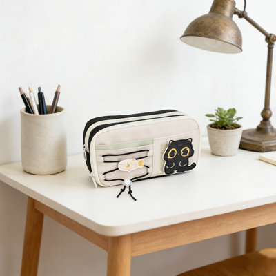 Cute  Pencil Case For Girls Boys Large Capacity Multi Pocket Pen Pouch With Elastic  Portable Stationery Organizer Bag For School Office