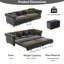 Canapé-lit convertible en velours avec repose-pieds - Très grand canapé-lit escamotable pour petits espaces-662462347