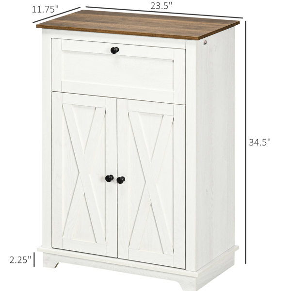 Ophelia & Co. Style Cabinet White, Double Doors, Drawer, Adjustable ...
